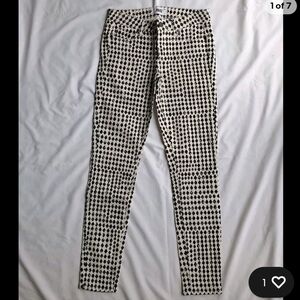 Paige Verdugo Ultra Skinny Jeans Women's 27 Denim Diamond Pattern Low Rise Beige